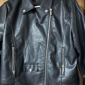 Taming Women's Faux Leather Moto Biker Short Coat Jacket size Large